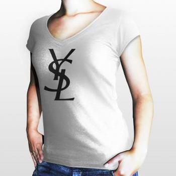 Ysl Yves Saint Laurent Paris Women White Gildan T-shirt on Luulla