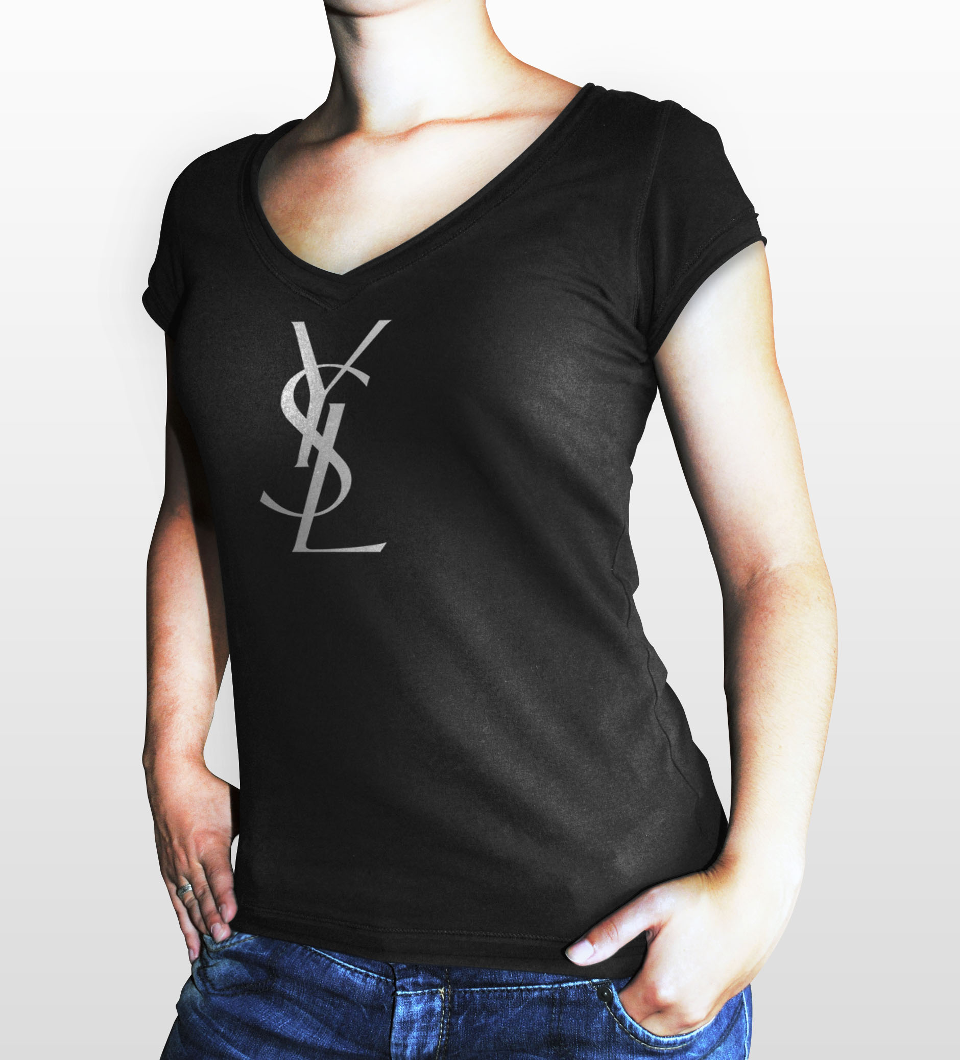 ysl-yves-saint-laurent-paris-women-black-gildan-t-shirt-on-luulla